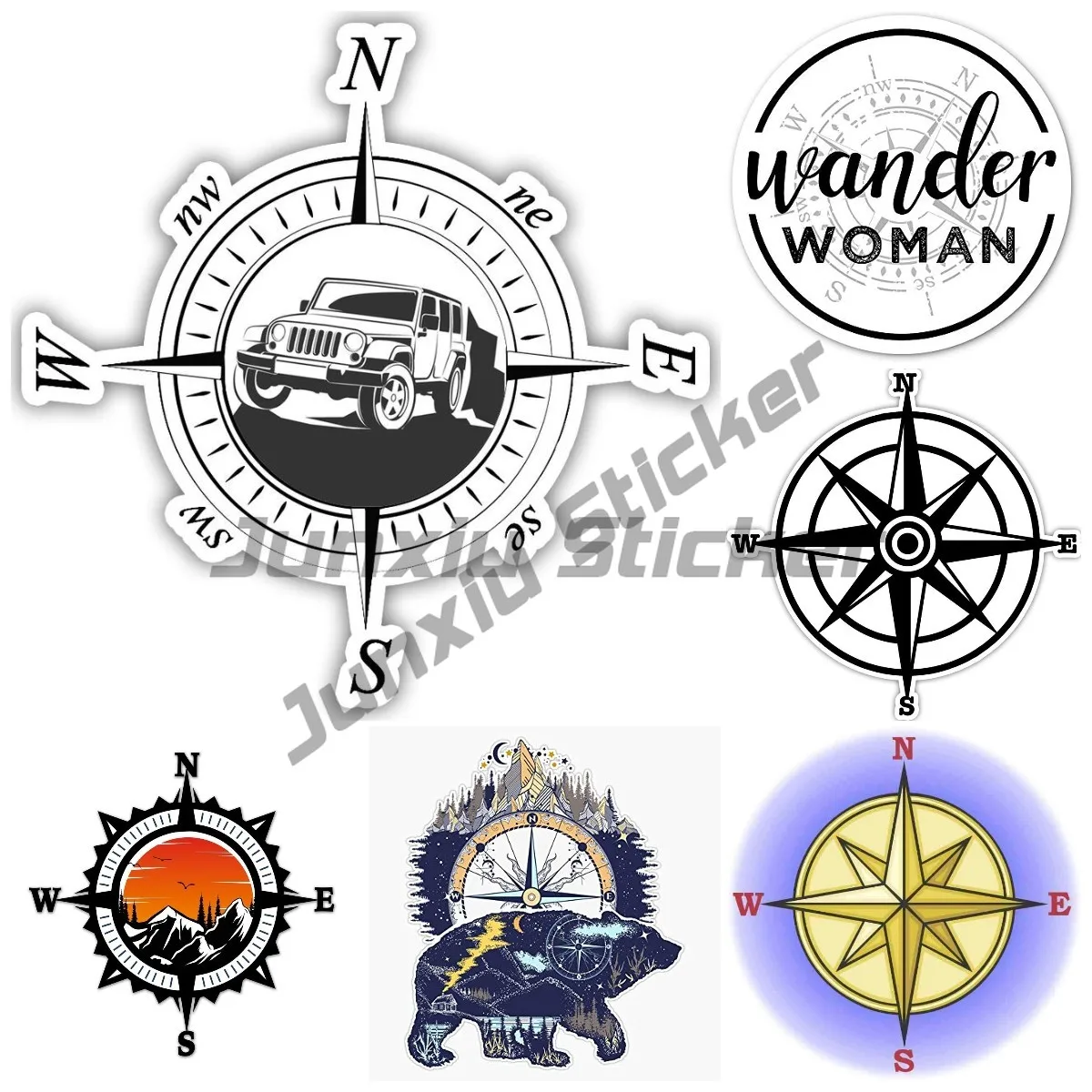 

Universal Navigation NSWE Compass Car Stickers Vinyl Decal Motorcycle Decoration Auto Exterior Accessories