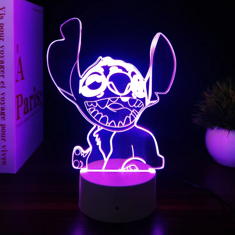 3D Night Light Stitch cartoon with Remote Control and Smart Touch Room Decor Lamp Birthday Valentine's Day Christmas Gifts