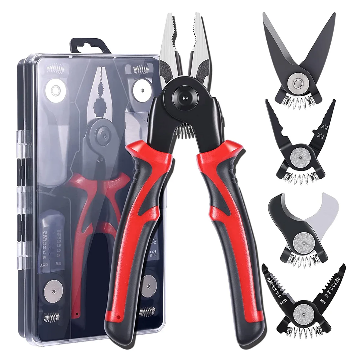 

5-PCS Plier Tool Set, 5 in 1 Versatile Tool Kit, with Linesman Plier, Wire Stripper, Crimping Tools, Sheet Metal Shear