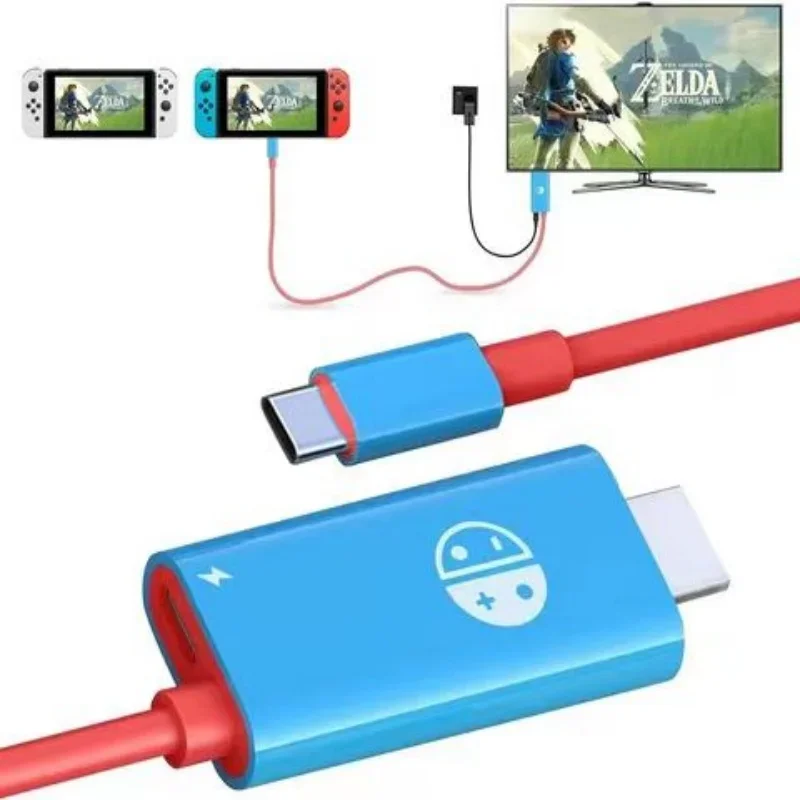 كابل تحويل USB محمول بطول 2 متر 4 كيلو 30 هرتز إلى HDMI لوضع إرساء التلفزيون على سطح نينتندو سويتش Steam Deck