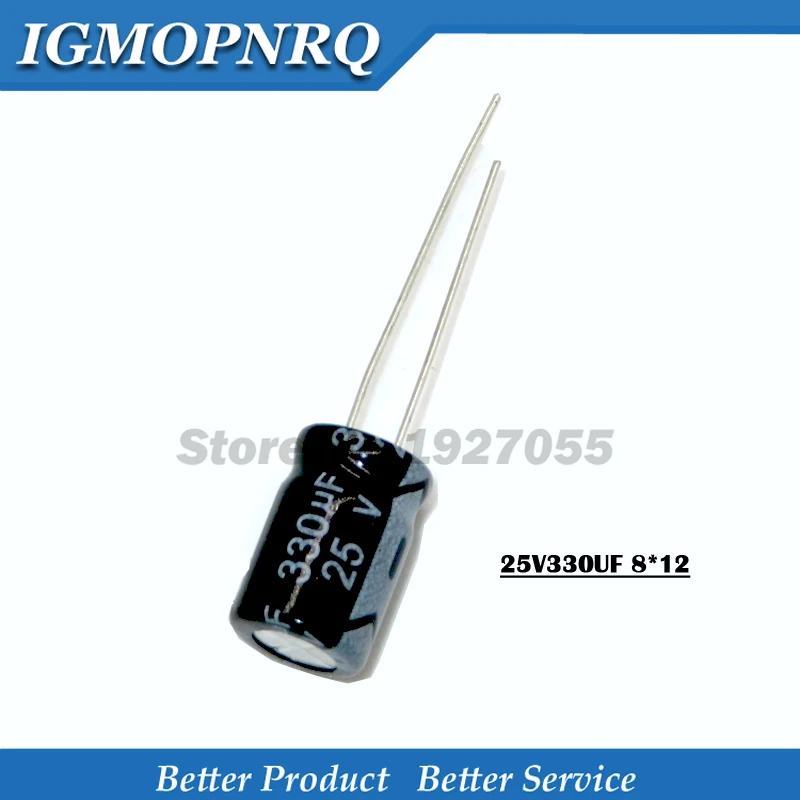

50PCS 25V330UF 8*12mm 330UF 25V 8*12 Aluminum electrolytic capacitor new