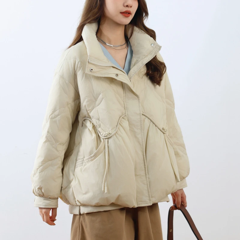 Winter New Down Coats Puffer Jackets Women Chinese Style Retro Simple Solid Outerwear Thickened Warm Snow Short Down Jackets