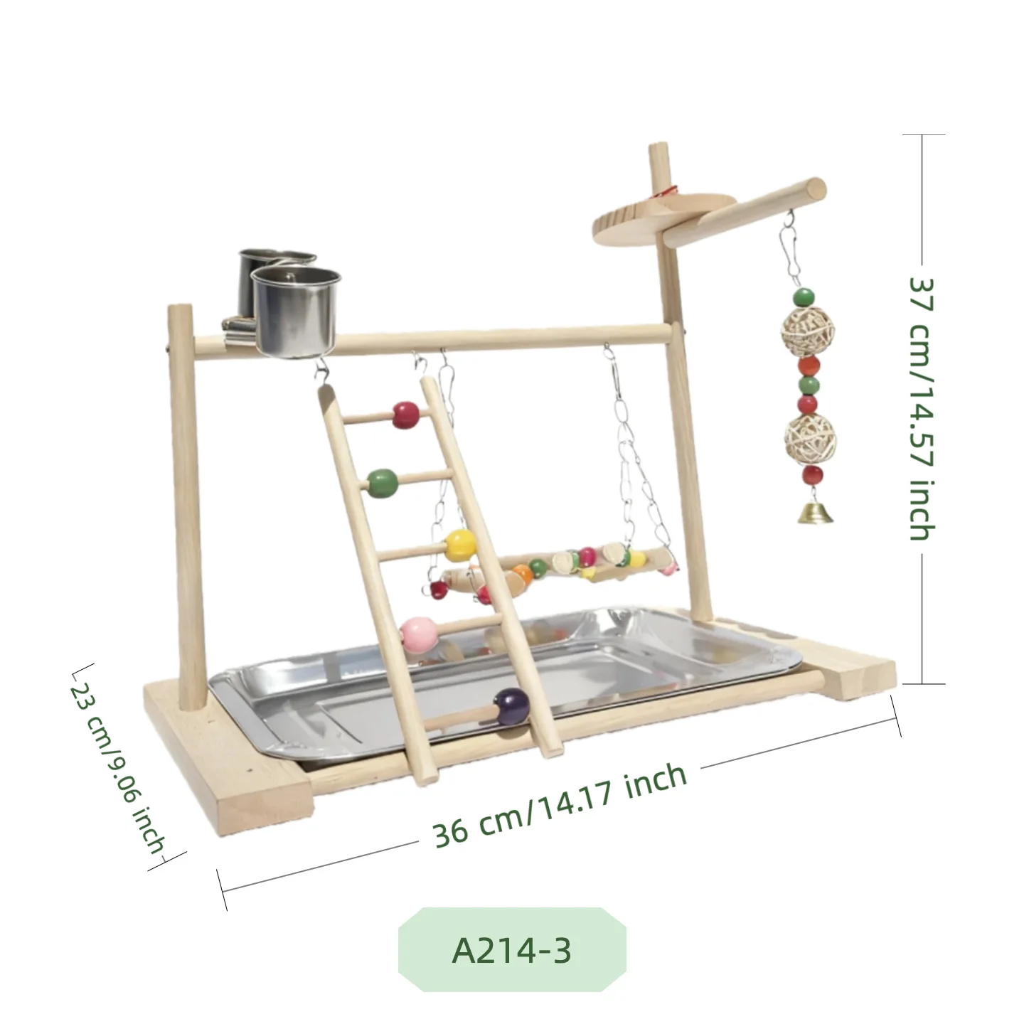 Parrot Playground Peony Xuanfeng Station Rack Swing Nibbling String Ankle Chain Solid Wood Bird Rack Bird Standing Home Toy