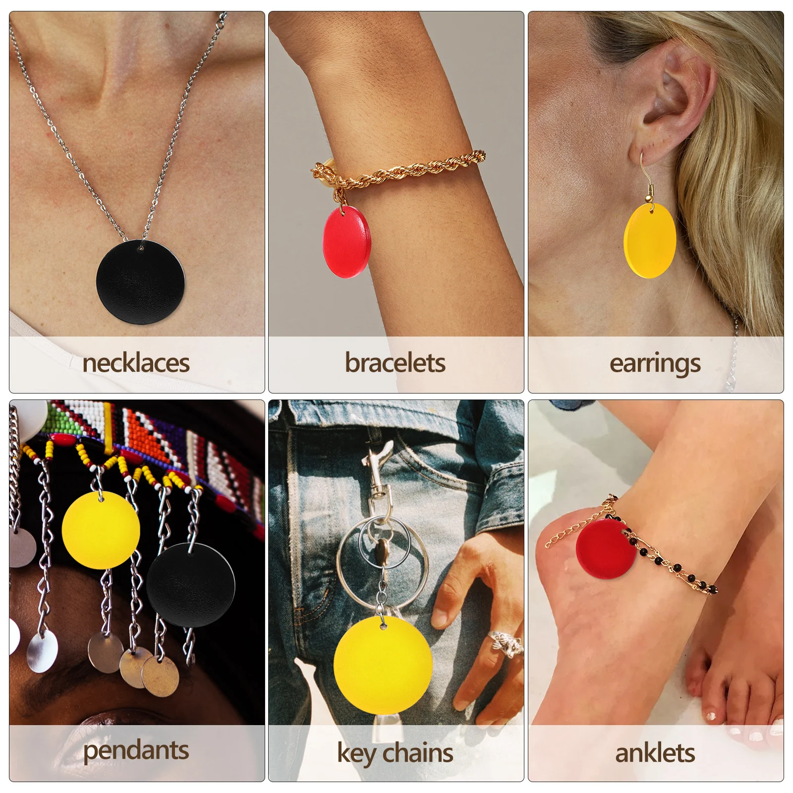 

100Pcs Earring Materials Wooden Round Circle Charms DIY Jewelry Making Pendants Earrings Necklace Bracelets Earring Charms