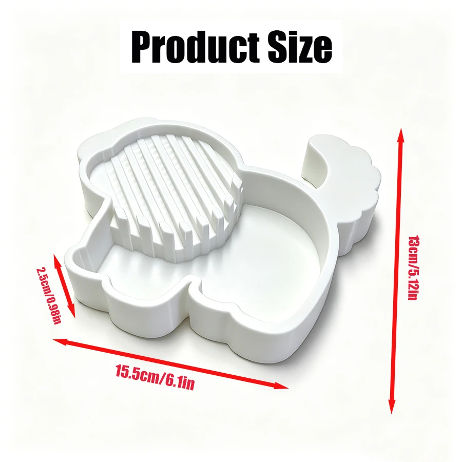 Multifunctional White Puppy-Shaped Water-Draining Coaster Tray, Condensation Water Collection Coaster, Space-Saving Desktop Organizer, Suitable for Dorms, Bedrooms, and Office Countertops