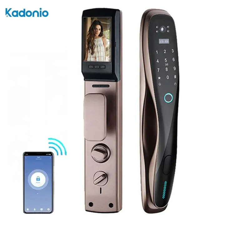 Kadonio Keyless Door Lock Safety Fingerprint Password Electronic Door Lock with Digital Camera