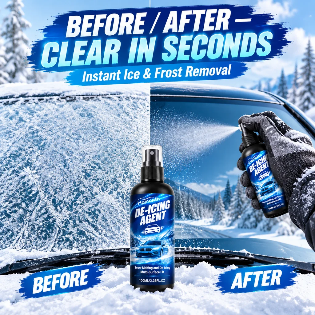 Winter Windshield rearview mirror De-icer Spray Powerful Rapid Ice Melting Clear Driving Vision Safe For Auto Glass Carcare