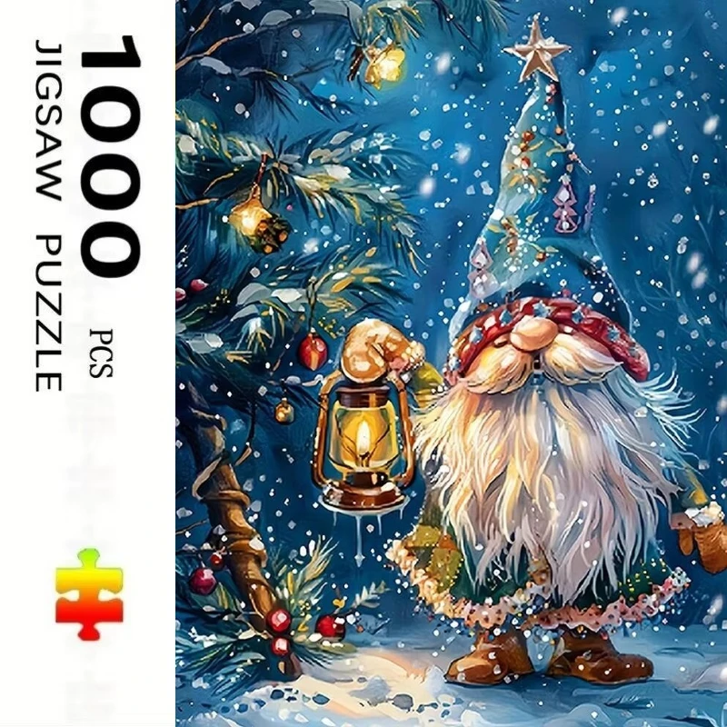 500/1000/1200/2000 PCS Christmas Gnome with Lantern Puzzle Creative Puzzle Jigsaw Birthday Gifts Home Decor Educational Toys