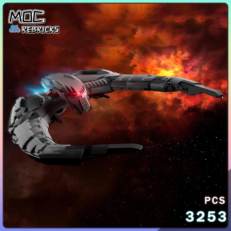 

Космический корабль UCCS Cylon Raider Battlestar Galactica War Cruiser MOC, строительный блок, сборная модель, сделай сам, кирпичи, игрушка-головоломка, рождественские подарки