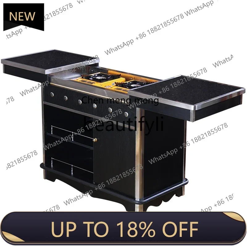 

Z189 Cooking Cart Restaurant Mobile On-site Stewing Abalone Cart Commercial Hall Grilling Grilled Steak Cart