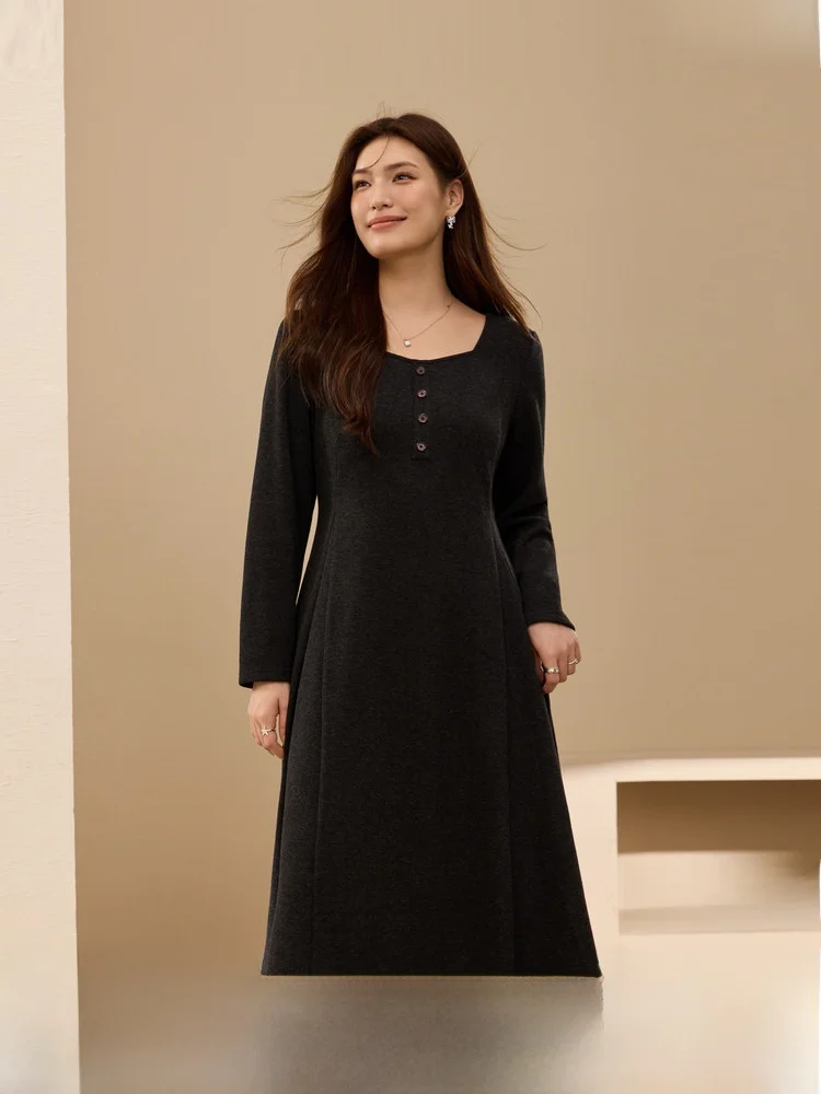 

Ретро квадратная Ne Dr простая базовая многослойная юбка для женщин больших размеров, зимняя новинка трапециевидной формы Dr Long Sve средней длины