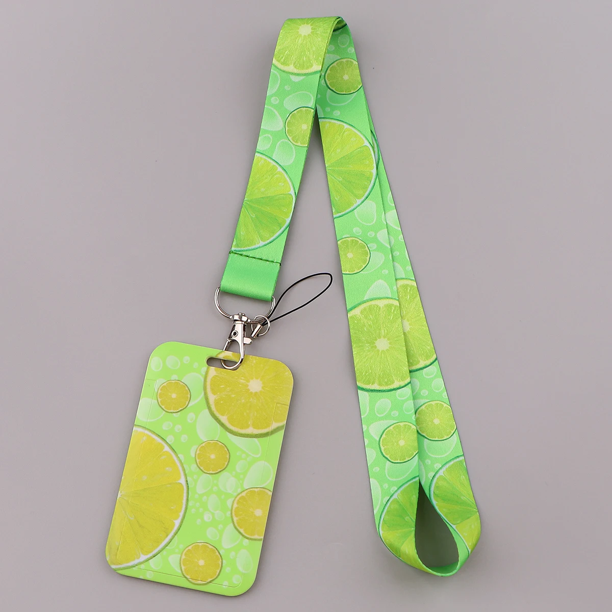 Green Lime Lanyard Card Holder for key Student ID Card Cell Phone Straps USB Lemon Badge Holder DIY Hanging Rope Accessories