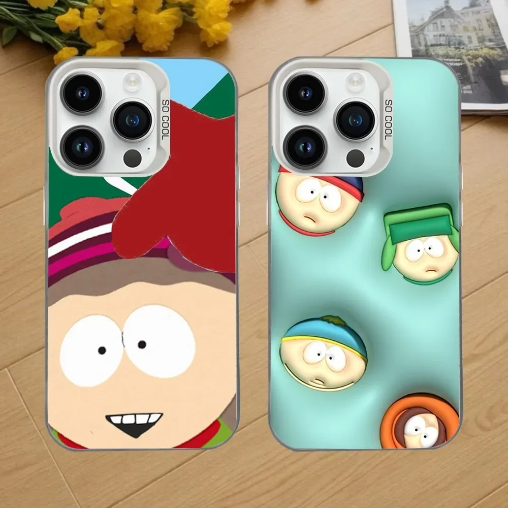 

Funny S-South-Park Phone Case For iPhone 16,15,14,13,12,11,Mini,Pro,SE,MAX White Matte Shockproof Cover