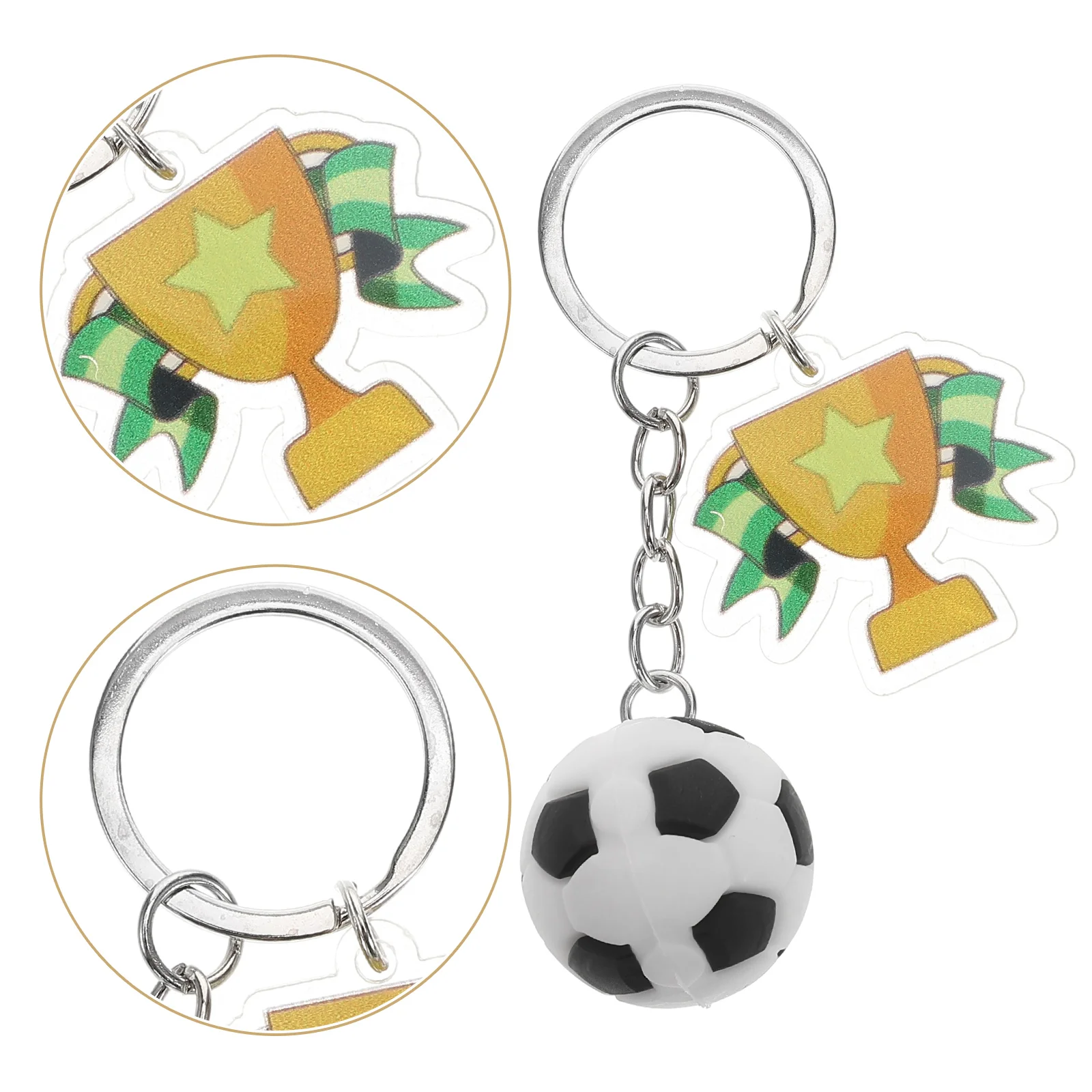 Football Key Ring Soccer Keychanin Souvenirs Keychain for Backpack Metal Pendent Sports Keychains Hanging