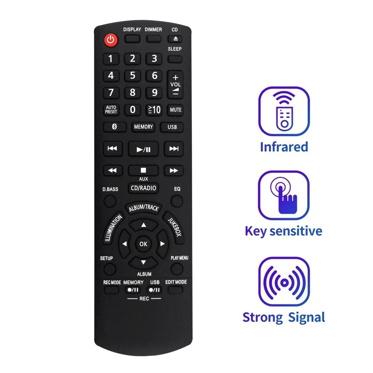 Replace N2QAYB001094 Remote for Panasonic SA-AKX900 SCAKX300 SA-AKX400 SA-AKX550 SA-AKX500 SA-AKX600 BT CD Stereo System