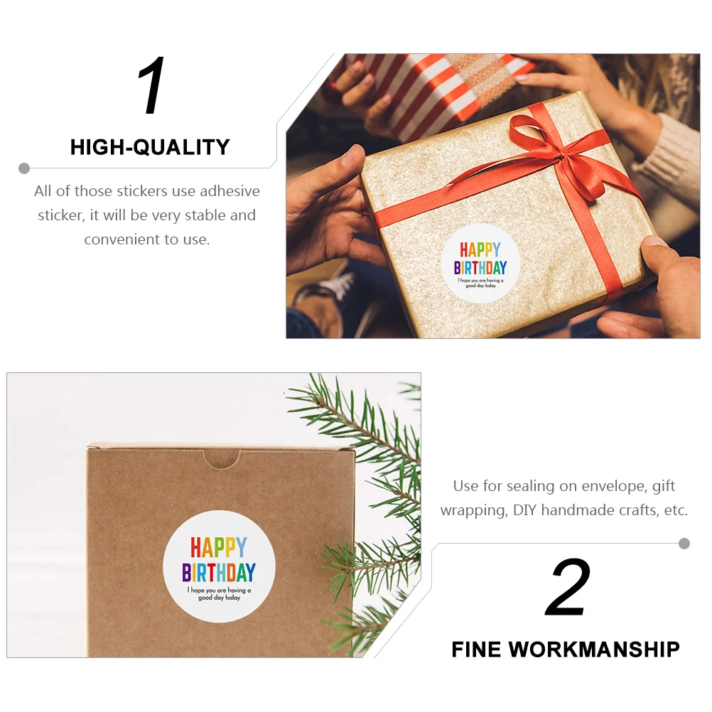 Birthday Stickers Cartoon Stickers Rolls DIY Sealing Adorable Gift Bag Decorative Child Cartoon Label Stationery Paper Craft