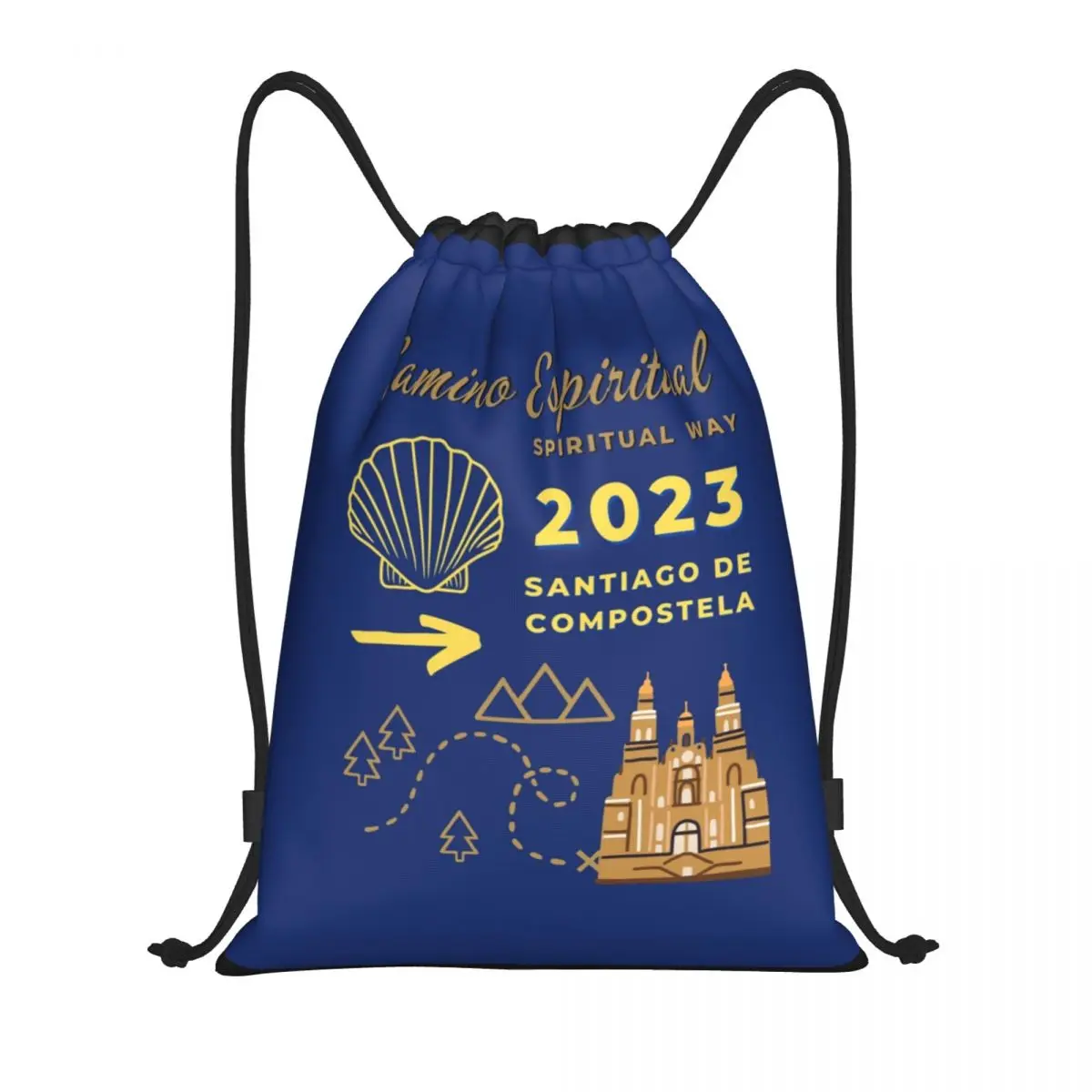 Custom Scallop Shell Camino De Santiago Drawstring Bags for Training Yoga Backpacks Women Men Sports Gym Sackpack