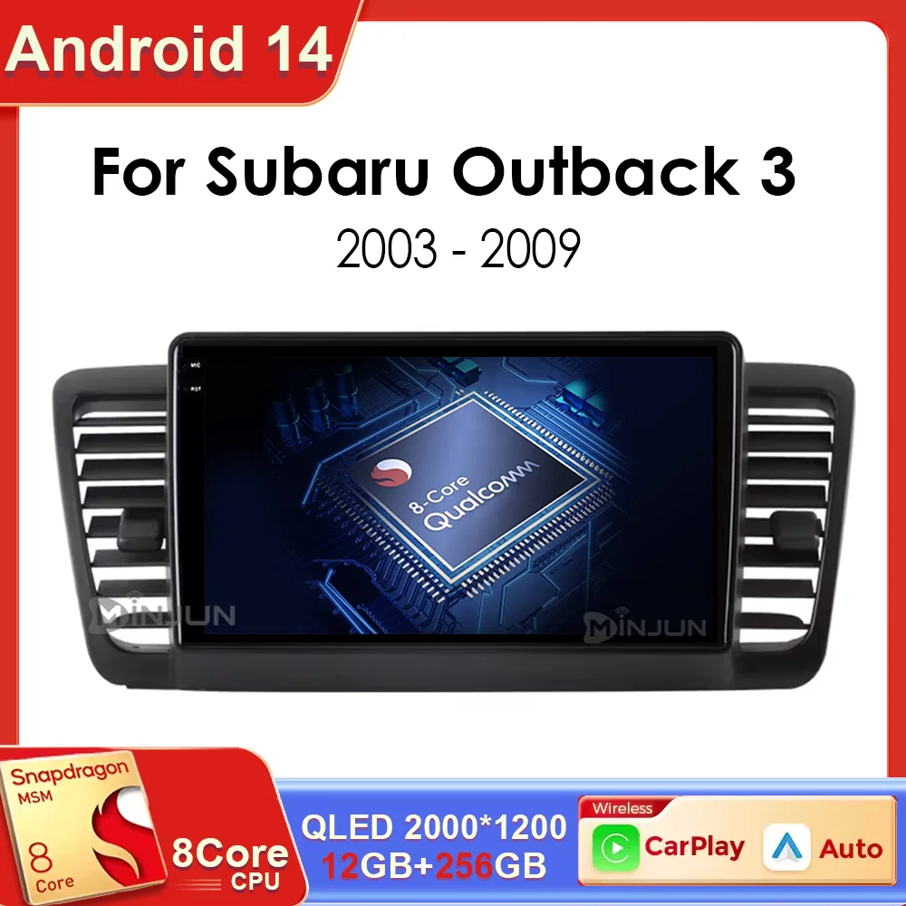 

Android 14 Carplay Auto For Subaru Outback 3 Legacy 4 2004 - 2009 Qualcomm Car Radio Multimedia Video Player GPS Navigation