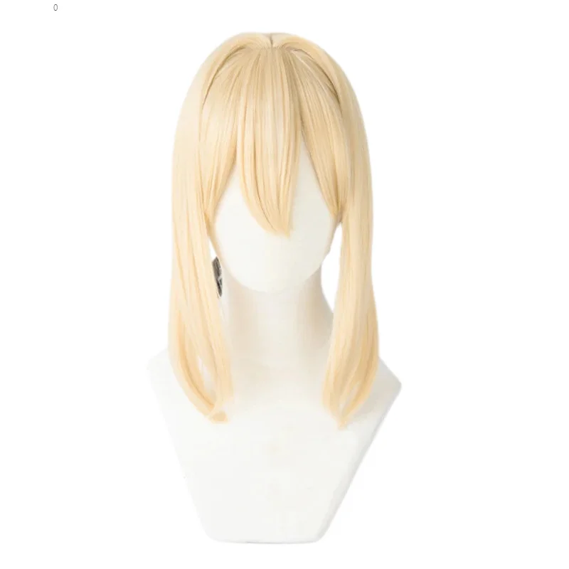 Cosplay Ponytail Violet Evergarden Women Personality Bun Blonde Cosplay Costume Hair Heat Resistant Wig Cap Ribbon