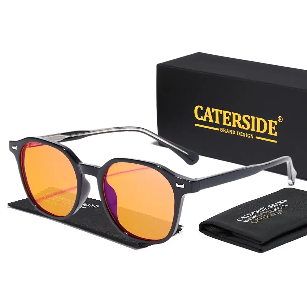 CATERSIDE Modische Herren Anti-Blaulicht-Brille AR Antireflexbeschichtete Gläser TR-90 Eckiger Rahmen 99% Schutz Gaming-Brille – Detail 17