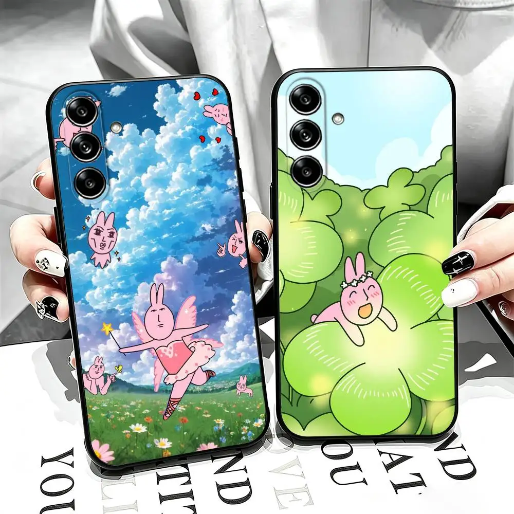 Funny Pink Rabbit My Friend Phone Case For Samsung Galaxy A73,A72,A71,A70,A53,A52,A51,Others Soft Black Cover