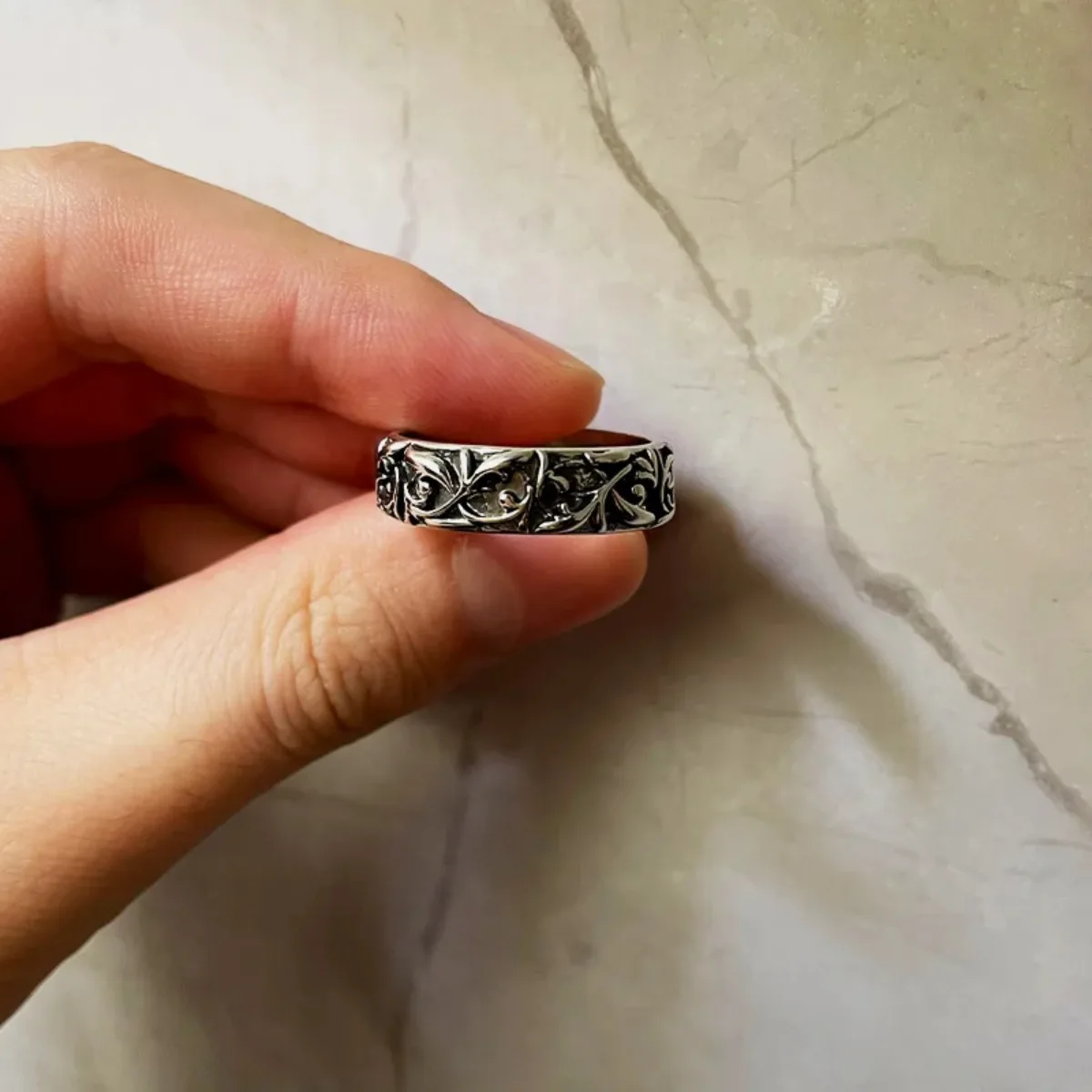 Unisex Eternal Vine Ring Silver Punk Gothic Vintage Open Handmade Designer Jewelry for Men And Women