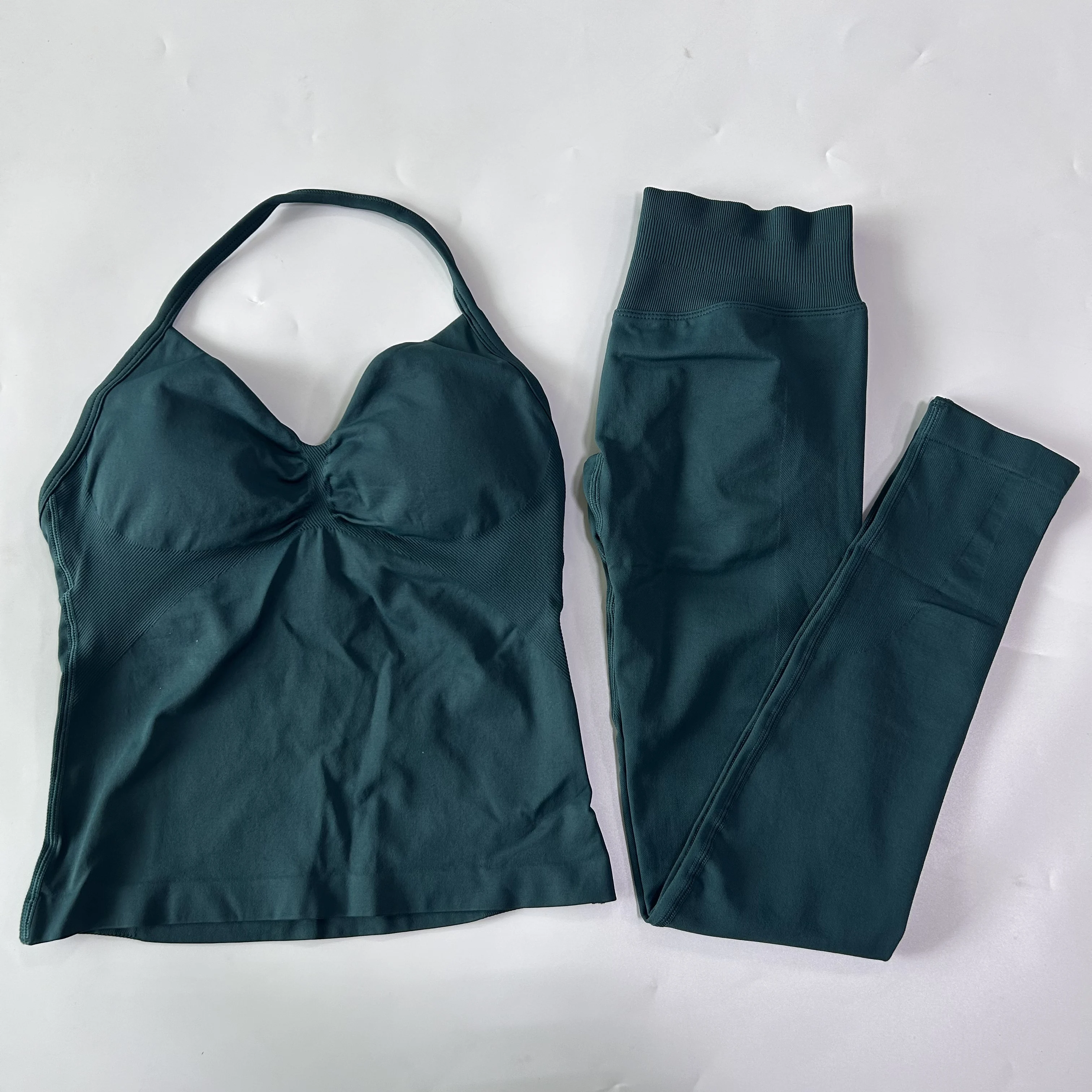 Pericic 2-teiliges Sportset für Damen, Rückenfreies Tanktop, Yoga-Oberteil, Hochgeschnittene Nahtlose Gym-Leggings, Yoga-Sets, Sportbekleidung, Workout-Set – Detail 11