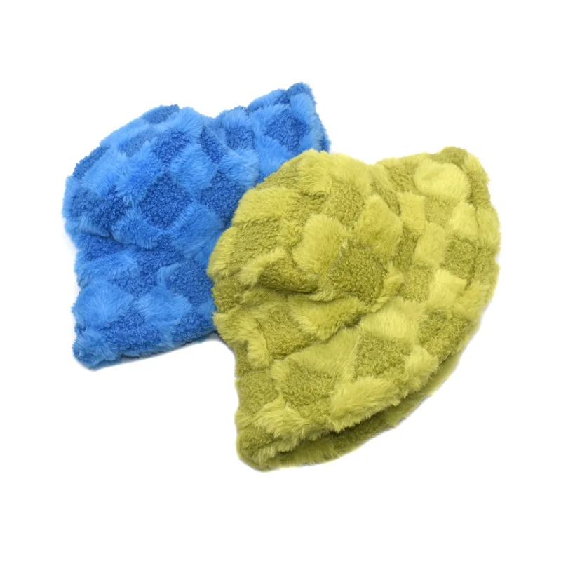 رقعة الشطرنج قبعة دلو الخريف والشتاء قبعة حرارية يابانية جديدة متعددة الاستخدامات قبعة حوض الخصر الكورية الكبيرة الرأس #4