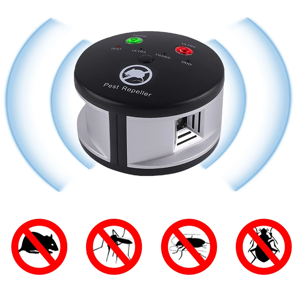 360-градусный ультразвуковой отпугиватель грызунов, отпугиватель вредителей, средство для отпугивания грызунов, мышей, насекомых, комаров, пауков для удаления летучей мышей в доме