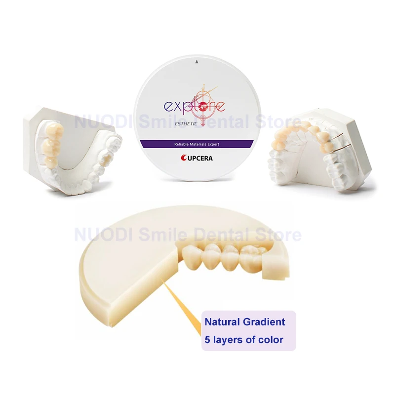 Upcera Explore Functional Dental Zirconia Blocks for Aesthetic Restoration 4D Explore Multilayer Ceramic Blocks Zirconia Blank