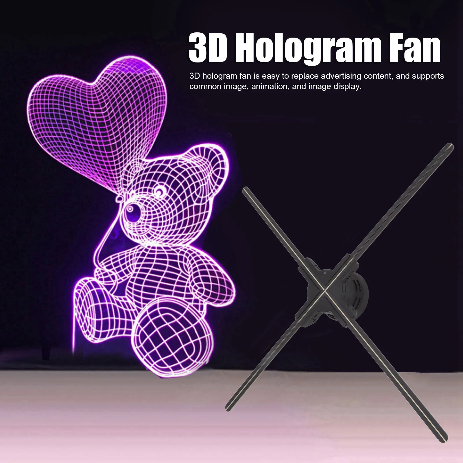 

3D Hologram Fan Display 85cm LED WiFi Real Time Holographic Advertising Projector for Shop Bar Party 3D Hologram Fan Display