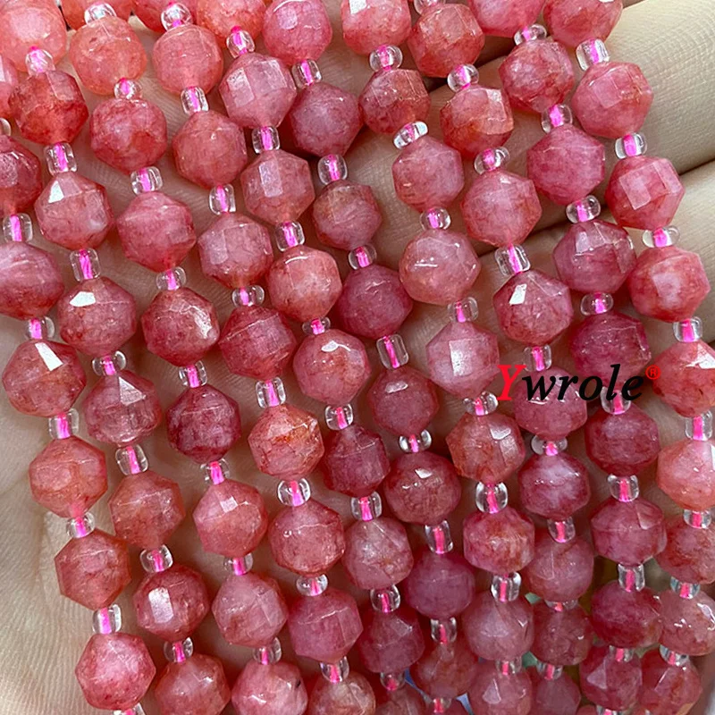 Natural Stone Cylinder 8mm Chalcedony Amethyst Topaz Loose Spacer Beads for Jewelry Making DIY Bracelet Necklace Accessories