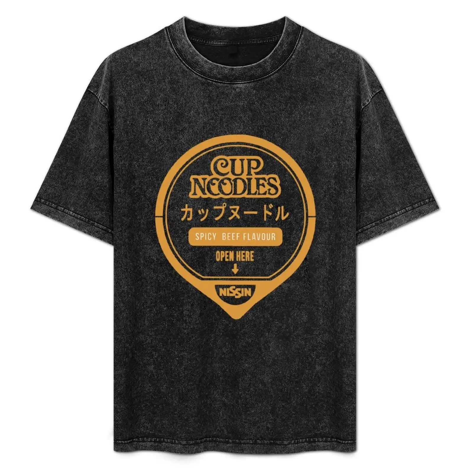 Camiseta Nissin Cup Noodles Ramen con sabor a carne picante, camisetas personalizadas, camisetas de verano de archivo azul, camisetas para hombres de algodón