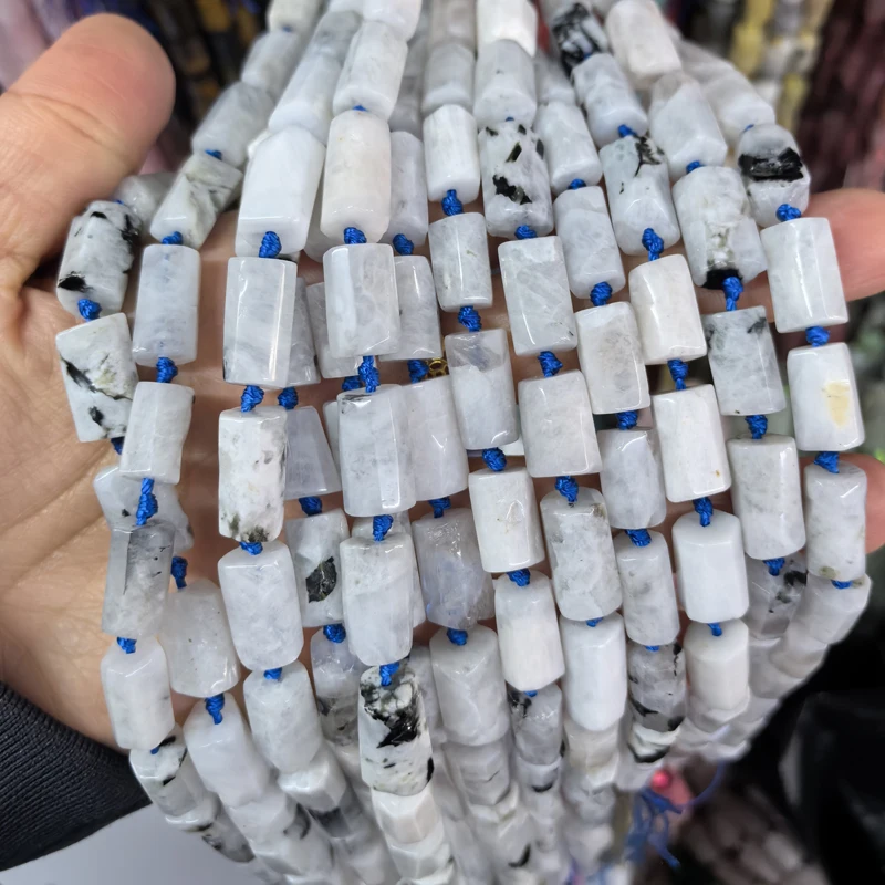 Natürliche Zylinder Stein Perle Bunte Weiße Jaspis Quarz Rohr Charms Perlen Für Schmuck Machen Diy Armbänder Halskette – Detail 32