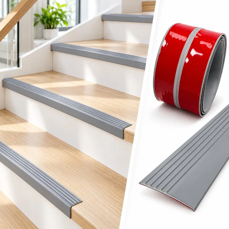 1pc Stair Grip Strip, Fast Peel and Stick Bendable Slip Resistant Step Protector, Decorative Floor Trim for Indoor Outdoor Use
