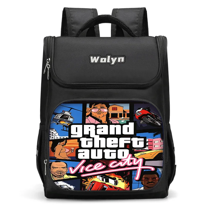 Game Grands Thefts Auto Large Child Backpack Boy Girls School Bag For Men Women Traveling Backpack Durable and Multi Compartmen