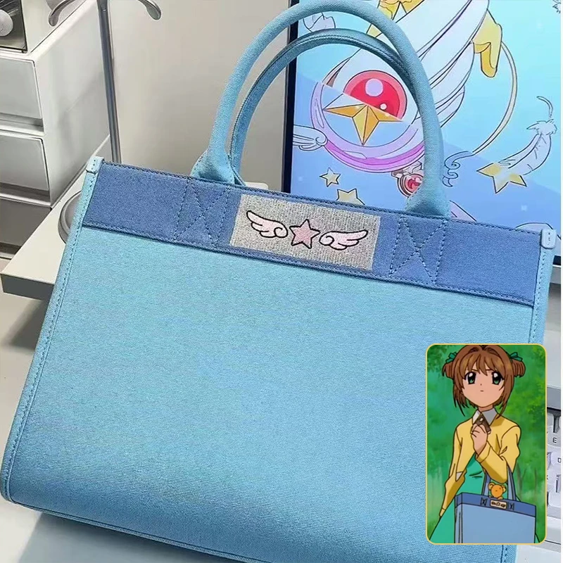 

Сумка Card Captor Kinomoto Sakura с аниме-принтом, большая вместительная сумка для ноутбука, аксессуар для косплея, подарок для девочек