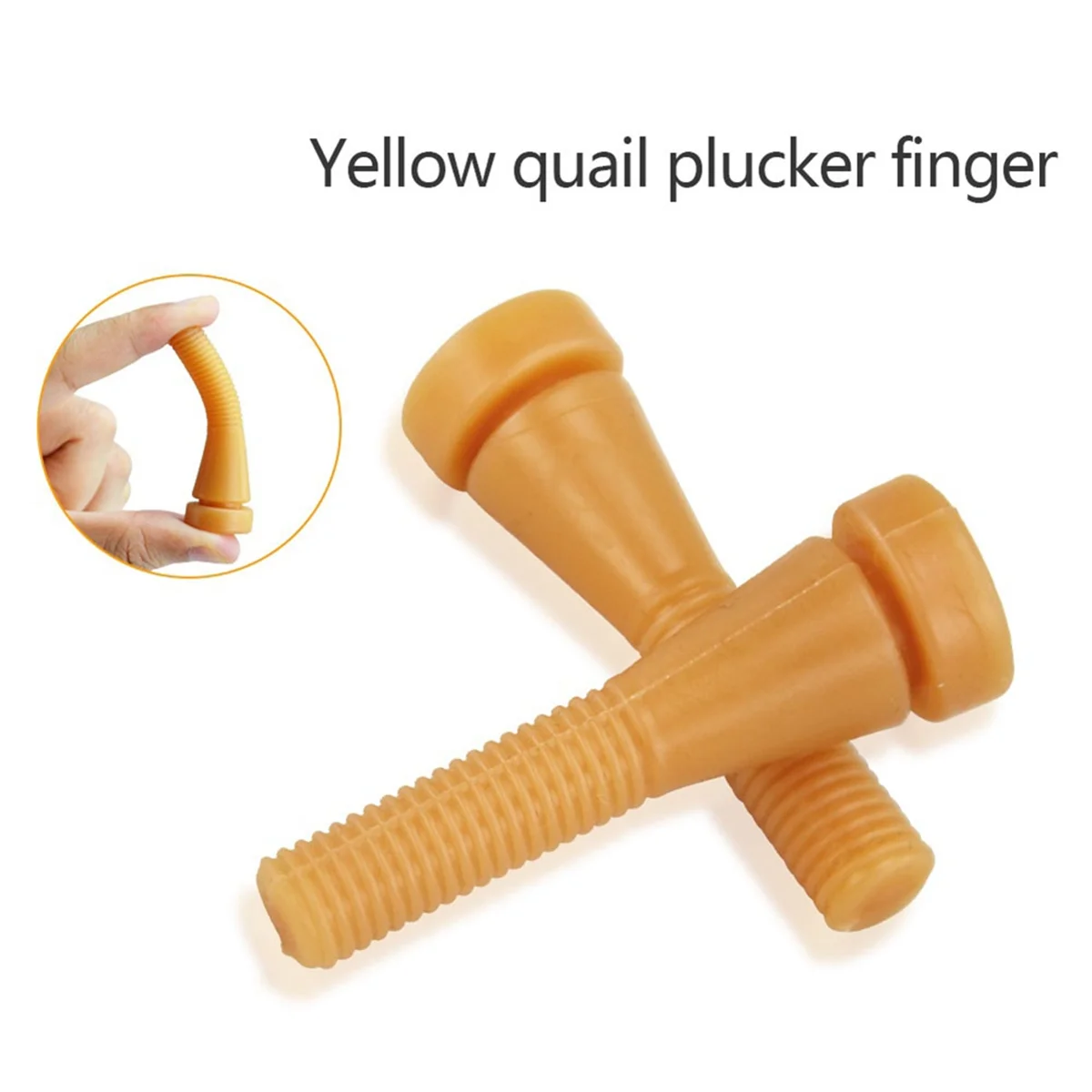 50Pcs Chicken Plucker Fingers, Rubber Hair Removal Stick Poultry Feather Plucking Picker for Duck Quail Goose Yellow