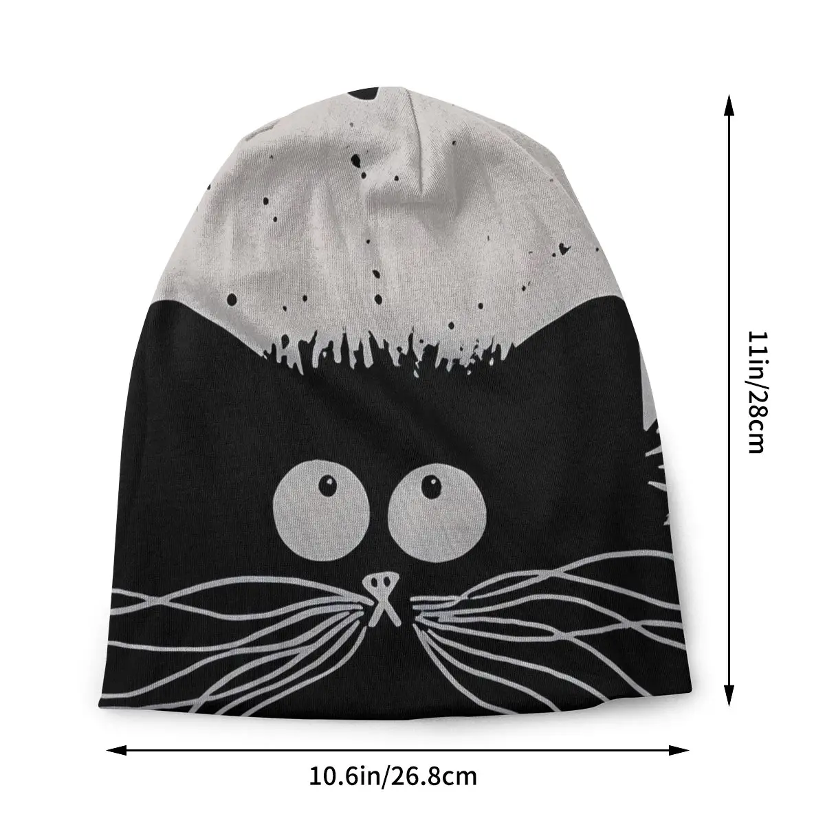 Cute Black Cat Skullies Beanies Caps Cat Thin Hat Autumn Spring Bonnet Hats Men Women\'s Unisex Ski Cap