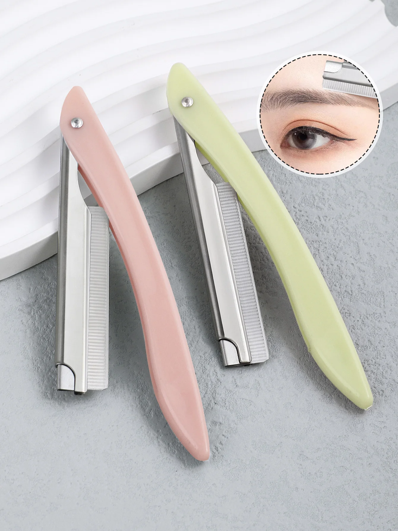 2er-Pack Rasiermesser Augenbrauen-Trimmer, Edelstahl-Haartrimmer, Professioneller Gesichts-Augenbrauenrasierer, nur für Männer und Frauen. – Detail 16