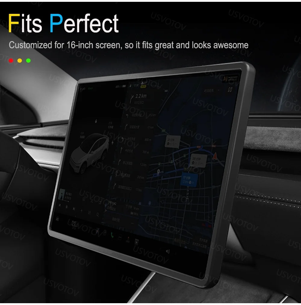 Für Tesla Model Y Premium Juniper Model YL Model 3 2026 16-Zoll Mittelkonsolen-Bildschirmschutzrahmen Innendekor-Zubehör – Detail 4
