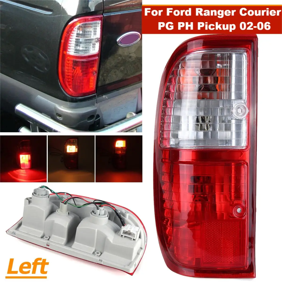 1 szt. Tylna lampa samochodowa, światło stop, kierunkowskaz z żarówką i okablowaniem do Ford Ranger Courier PG PH Pickup 2002 2003 2004 2005 2006