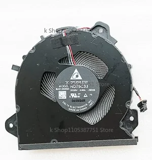 Laptop CPU Cooling Fan ND75C33 DC05V 0.50A -19D06 4Pin for SAMSUNG NT950XCJ Galaxy Book ION 15 BA31-00200A