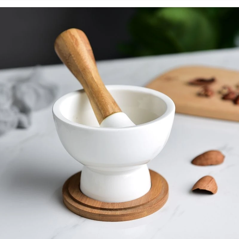 European Art Ceramic Food Supplement Grinder Baby Western Medicine Grinding Powder Puree Bowl Household Manual Juicer