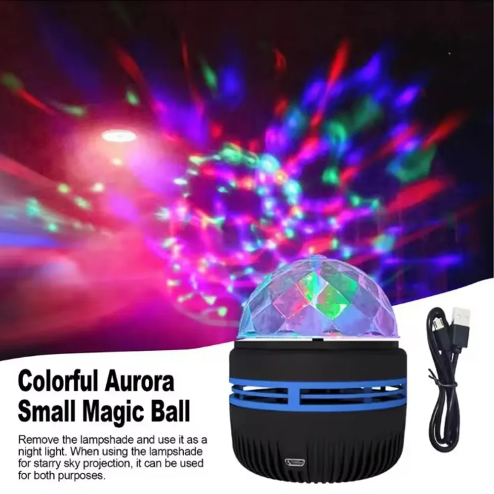 Galaxy Projector Christmas Home Room Decoration RGB Starry Lamp 7-Color Pattern LED Mini Star Light Remote Control Auto Rotating