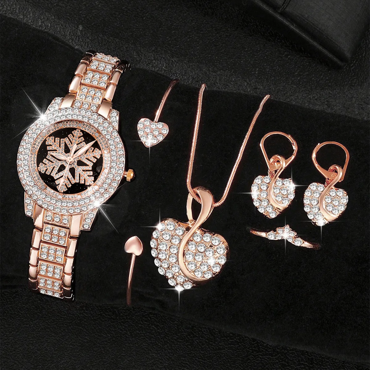 6Pcs Elegant Watch Set, Ideal Gift for Girlfriends & Friends for Valentine's Day, Ramadan, Birthdays and Other Occasions.