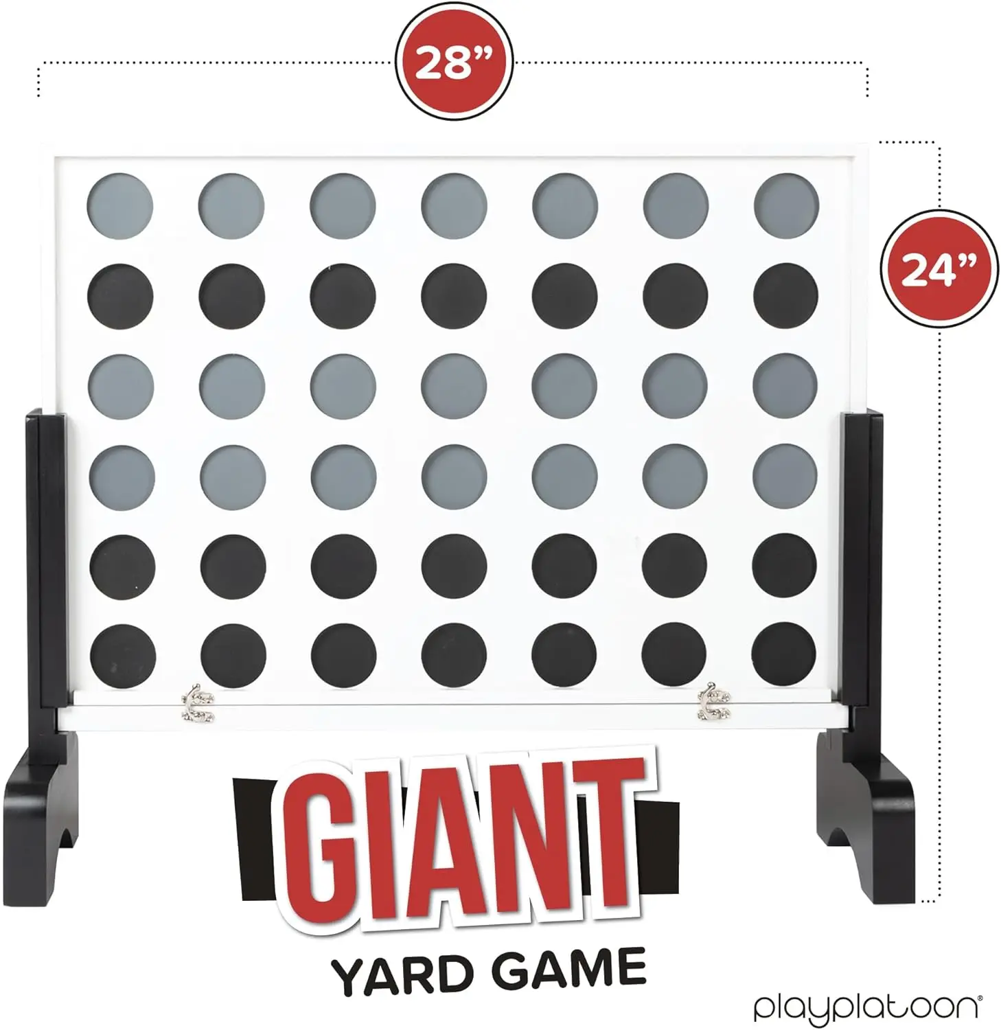 لعبة خشبية عملاقة 4 في صف خارجي - لعبة لوحية 4 في صفوف في الهواء الطلق مع العملات المعدنية والعلبة والقواعد #3