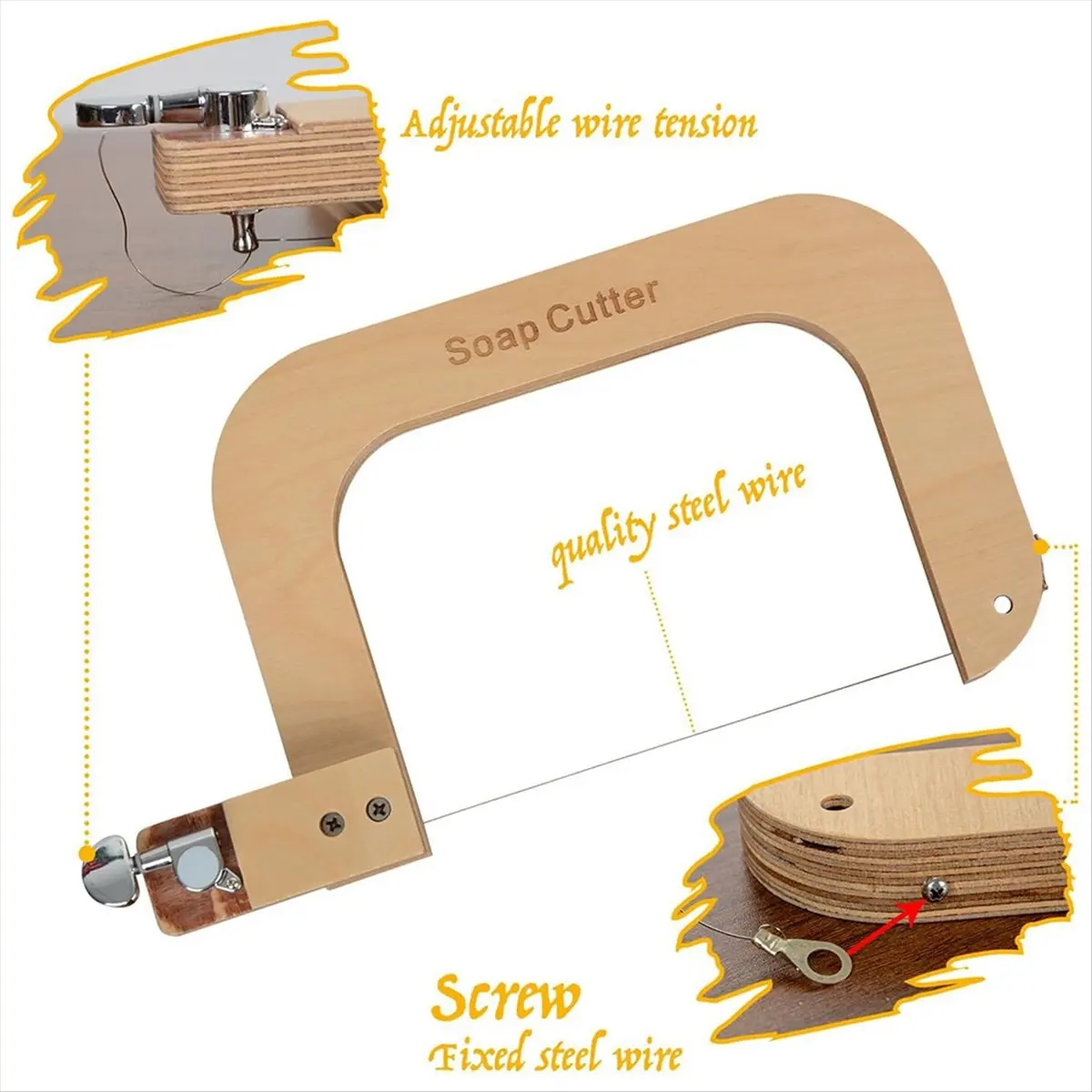 【A03R】 15 PCS Soap Cutter Replacement Wires, Stainless Steel Slicer Wire Soap Strings Cheese Slicer Cutter Wires