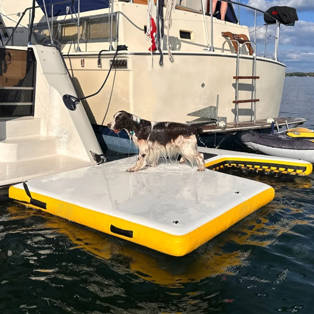 

Pet Friendly 2025 New Inflatable Dog Pool Ramp Portable Floating Dock Dog Water Access From Yacht Boat