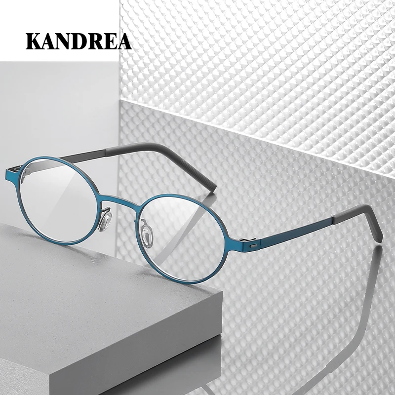 

Очки KANDREA Round с защитой от синего света, умные очки-переводчик с сменными дужками, Bluetooth, плоские очки, оправа для очков от близорукости, модель 7957
